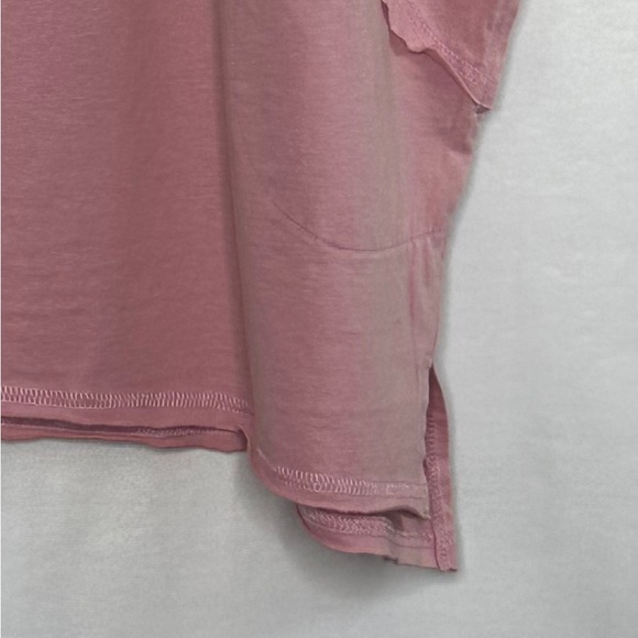 Easel Pink Flower Patch T-shirt Oversized Mineral Wash Bohemian Sz 1X - Picture 10 of 11
